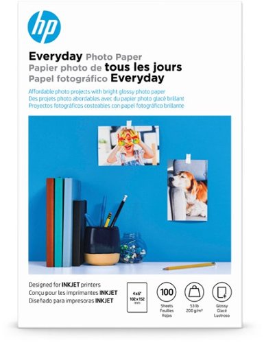 HP Everyday Photo Paper, Glossy, 4x6 in, 100 sheets (CR759A), Pack of 1