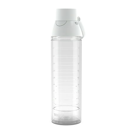 Tervis Venture Lite Clear & Colorful Lidded Made in USA Double Walled Insulated Tumbler Travel Cup Keeps Drinks Cold & Hot, 24oz Water Bottle, White Lid White Lid