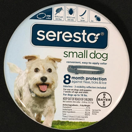 Seresto Small Dog Vet-Recommended Flea & Tick Treatment & Prevention Collar for Dogs Under 18 lbs. | 8 Months Protection