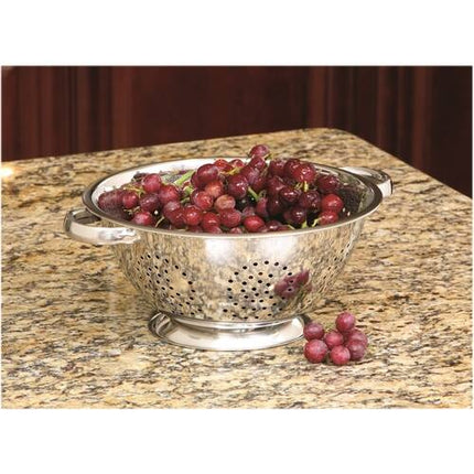 EXCELSTEEL Heavy Duty Stainless Steel Colander 5 Qt | Easy Grip Handles | Self-Draining Base | Mirror Polished | Dishwasher Safe | Pack of 1 Stainless