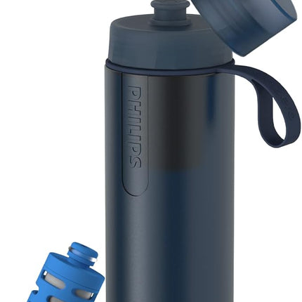 Philips GoZero Active BPA-Free Water Bottle With Fitness Filter 24oz Blue