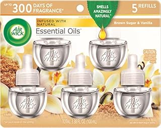 Air Wick Plug in Scented Oil Refill, 5 ct, Brown Sugar and Vanilla, Air Freshener, Essential Oils, Fall Scent, Fall decor
