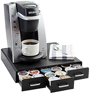 Amazon Basics Coffee Pod Storage Organizer Drawer for K-Cup Pods, 36 Pod Capacity, Black Black