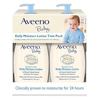Aveeno Baby Daily Moisture Body Lotion for Sensitive Skin, Hypoallergenic Moisturizing Baby Lotion with Nourishing Oatmeal to Deeply Moisturize Baby's Skin, Fragrance-Free, 18 fl. oz