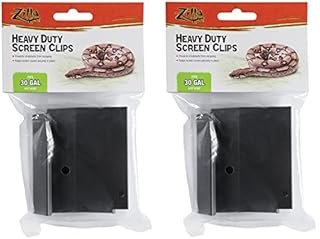 Zilla Heavy Duty Screen Clips, Secures Screen Covers to Terrarium, Fits Size 30G and Larger, 2 pack, Large