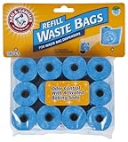Arm & Hammer Durable Disposable Dog And Cat Waste Bags With Activated Baking Soda, 180 Dog Poop Bags, 9 x 14 Inches, Blue