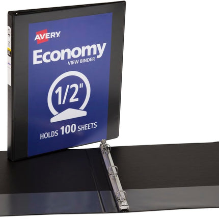 Avery Economy View 3 Ring Binder with Round Rings Black