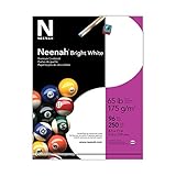 Neenah Bright White Bright White Card Stock, 96 Bright, 65 lb Cover Weight, 8.5 x 11, 250/Pack