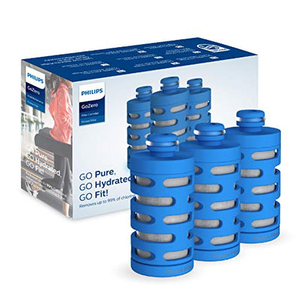 Philips GoZero Active BPA-Free Water Bottle With Fitness Filter 24oz Blue