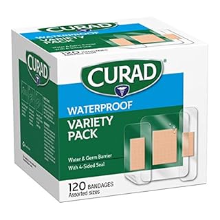 Curad Waterproof Bandage Variety Pack, 3 Styles Included; Assorted Size, 120 Bandages