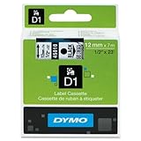 DYMO Authentic D1 Label l DYMO Labels for LabelManager COLORPOP and LabelWriter Duo Label Makers Great for Organization Indoor or Outdoor Use ½” (12mm) Black Print on Clear Tape Water Resistant