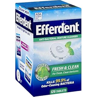 Efferdent Retainer Cleaning Tablets, Denture Cleaning Tablets for Dental Appliances, Minty Fresh & Clean, 126 Count