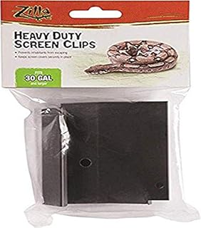 Zilla Heavy Duty Screen Clips, Secures Screen Covers to Terrarium, Fits Size 30G and Larger, 2 pack, Large