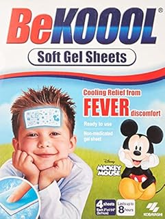 BEKOOOL Soft Gel Sheets for Kids for Cooling Relief from Fever discomfort | 4 Count