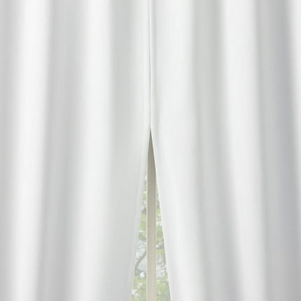 2pc 52"x63" Sun Zero Blackout Aria Magnetic Closure Back Tab Curtain Panel Pair White: Energy Efficient, Noise Reduction (Please be advised that sets may be missing pieces or otherwise incomplete.)