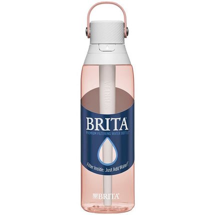 Brita Insulated Filtered Water Bottle with Straw, Reusable, Christmas Gift and Stocking Stuffer For Men and Women, BPA Free Plastic, Blush, 26 Ounce Blush