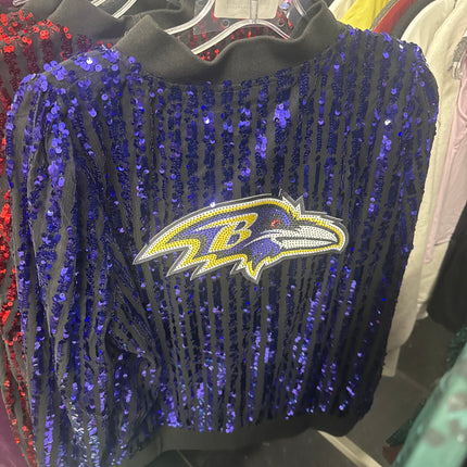 Baltimore Ravens XXL purple sequin jacket, official NFL license team apparel women’s