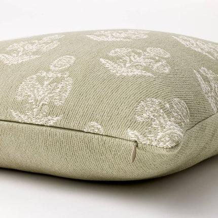 Threshold Woven Block Print Square Throw Pillow 20in Light Sage/Cream