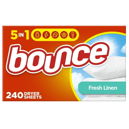 Bounce Dryer Sheets Laundry Fabric Softener, Fresh Linen Scent, 240 Count