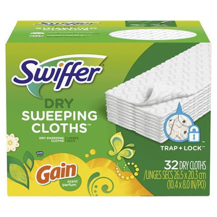 Swiffer Sweeper Dry Sweeping Cloth Refills, Gain Original, 32 Count
