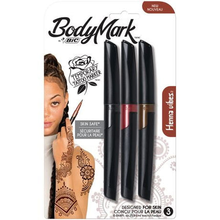 BIC BodyMark Temporary Tattoo Markers, Premium Brush Tip, Skin-Safe, Long-Lasting