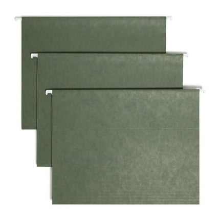 Smead Hanging File Folder, 1/5-Cut Adjustable Tab, Letter Size, Standard Green, Hanging Folders for Filing Cabinets, File Organizer Folder, 25 Per Box (64055)