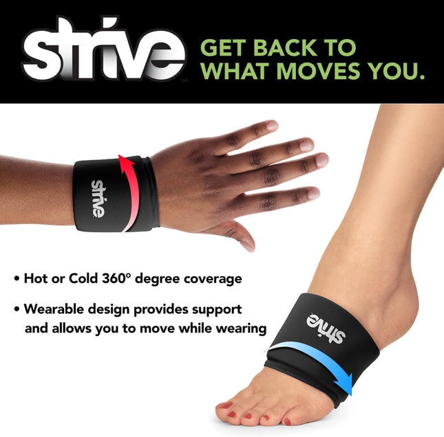 Strive Reusable Hot Cold Gel Wrist Foot Ice Pack Wraps
