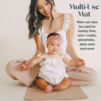 Ava + Oliver Vegan Leather Baby Changing Mat 16 X 30in Cream