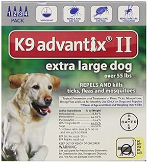 K9 Advantix II XL Dog Vet-Recommended Flea, Tick & Mosquito Treatment & Prevention | Dogs Over 55 lbs. | 4-Mo Supply
