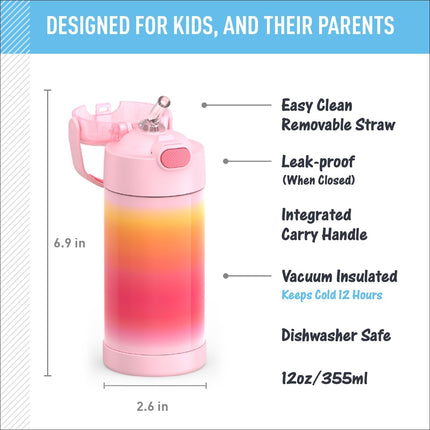 Thermos Funtainer Kids Stainless Steel Vacuum Insulated Water Bottle 12oz