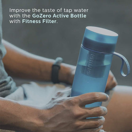 Philips GoZero Active BPA-Free Water Bottle With Fitness Filter 24oz Blue