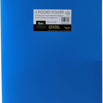 Durable Filexec Poly 2 Pocket Portfolio Folders 5 Pack Blue