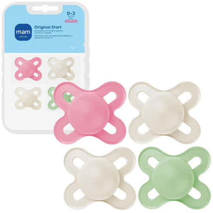 MAM Original Start Matte Baby Pacifiers 4-Pack for Newborns 0-3 Months