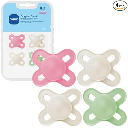 MAM Original Start Matte Baby Pacifiers 4-Pack for Newborns 0-3 Months