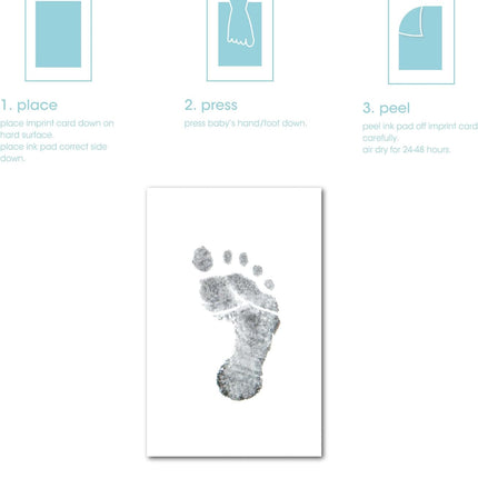 Kate & Milo Clean Touch Ink Pad, No Touch Ink Pad for Baby, Handprint and Footprint Makers, DIY Baby Keepsake, Newborn Babyprints Keepsake, Black Ink
