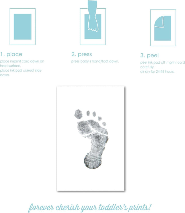 Kate & Milo Clean Touch Ink Pad, No Touch Ink Pad for Baby, Handprint and Footprint Makers, DIY Baby Keepsake, Newborn Babyprints Keepsake, Black Ink