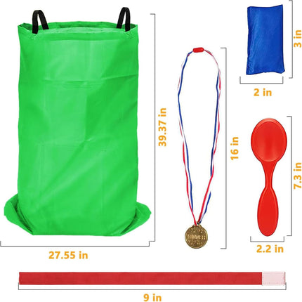 32 Piece Outdoor Carnival Game Set with Potato Sack Bags
