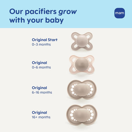 MAM Original Start Matte Baby Pacifiers 4-Pack for Newborns 0-3 Months