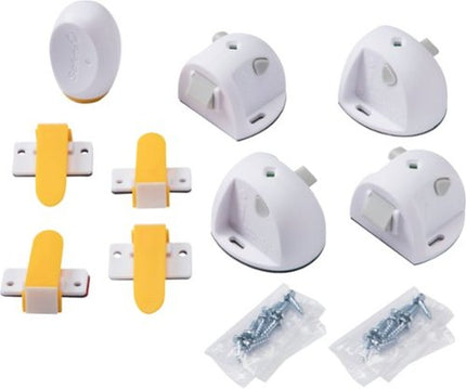 Safety 1st Adhesive Magnetic Lock System, 4 Locks And 1 Key White