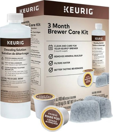Keurig 3-Month Brewer Maintenance Kit Includes Descaling Solution, Water Filter Cartridges & Rinse Pods, Compatible Classic/1.0 & 2.0 K-Cup Coffee Makers, 7 Count 7 Count