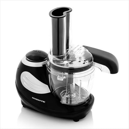 OVENTE 1.5-Cup Electric Food Chopper, 50W Mini Food Processor with One-Touch Control and Stainless Steel Blade for Slicing Vegetable, Grinding, Shredding, Mincing, Puree and Meal Prep, Black PF1007B Black
