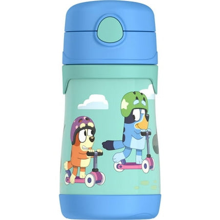Thermos Baby 10 oz. Stainless Steel Bottle with pop-up straw, Bluey Bluey