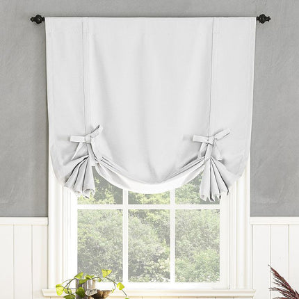 40"x63" Sun Zero Blackout Kenneth Energy Saving Rod Pocket Tie-up Window Shade Oyster White: Thermal Insulated Curtain Panel