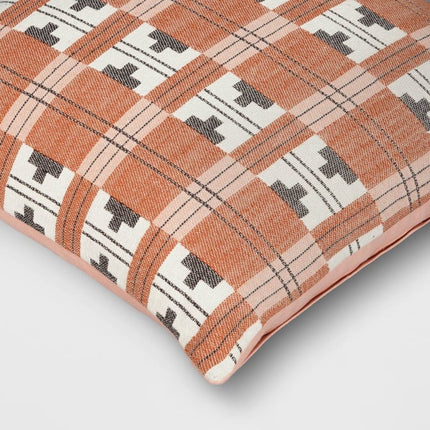 Threshold Square Heritage Geo Pillow 18in Gray