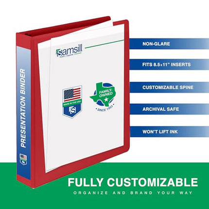 Samsill 1 Inch Economy View Binder Red 4 Pack