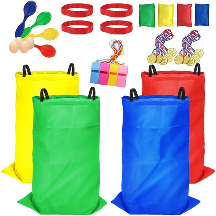 32 Piece Outdoor Carnival Game Set with Potato Sack Bags