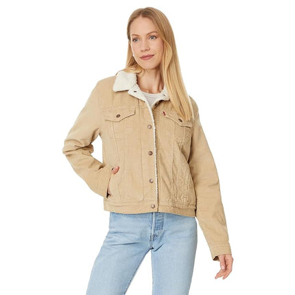 Levi's® Women's Faux Shearling Original Corduroy Trucker Jacket - Safari XL