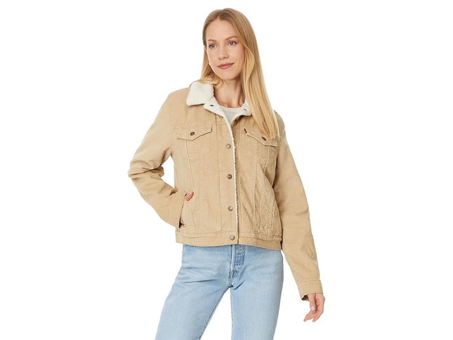 Levi's® Women's Faux Shearling Original Corduroy Trucker Jacket - Safari XL