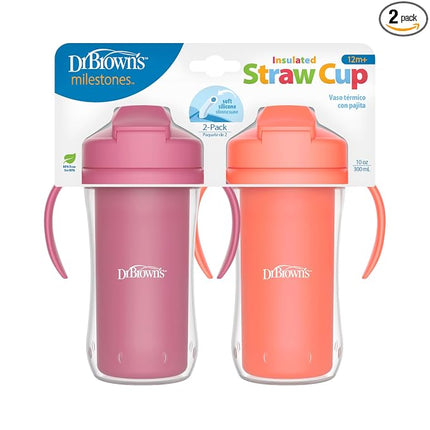 Dr. Brown's Milestones Insulated Sippy Cup With Straw Handles 10oz