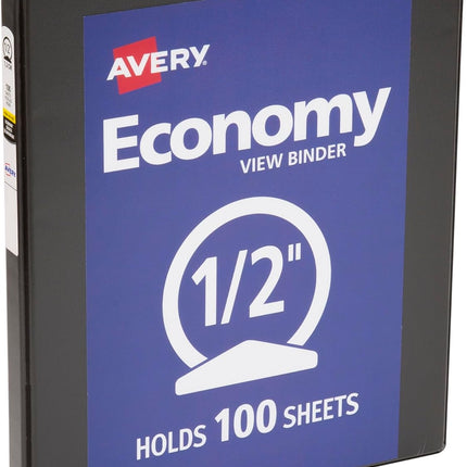 Avery Economy View 3 Ring Binder with Round Rings Black